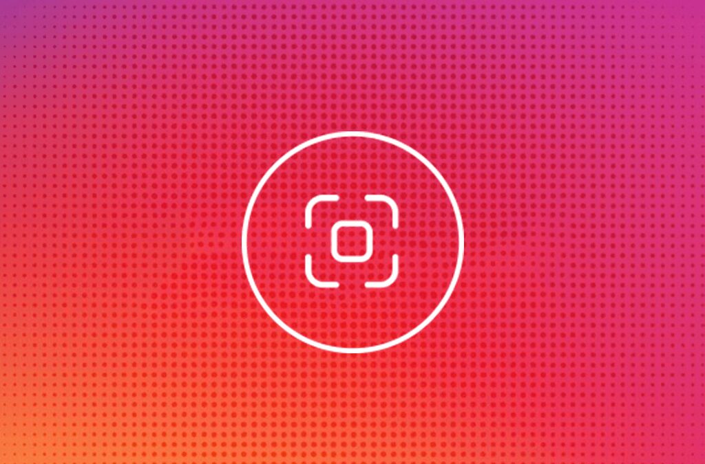 Экран с иконкой камеры для сканирования визитных карточек Instagram