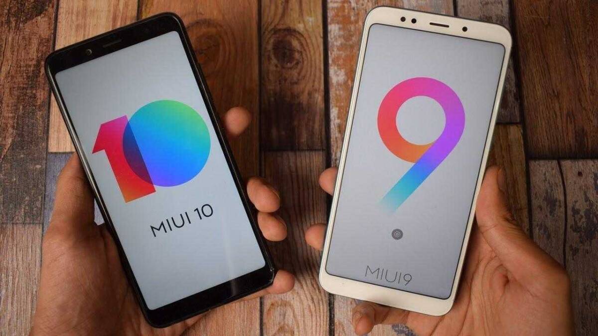 Два смартфона Xiaomi с MIUI 10, экранный интерфейс