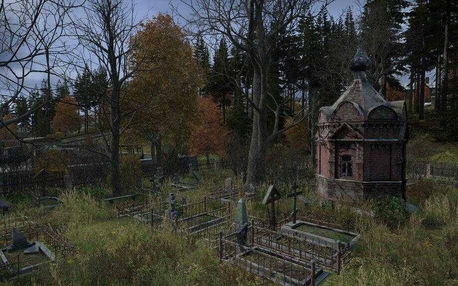 DayZ наконец выйдет из раннего доступа 3 Заброшенное кладбище с старой могилой и оградой