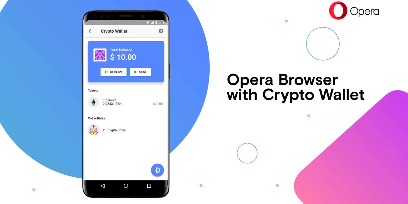 Opera запускает криптовалютный кошелек в браузере для Android 2 Crypto Wallet Main