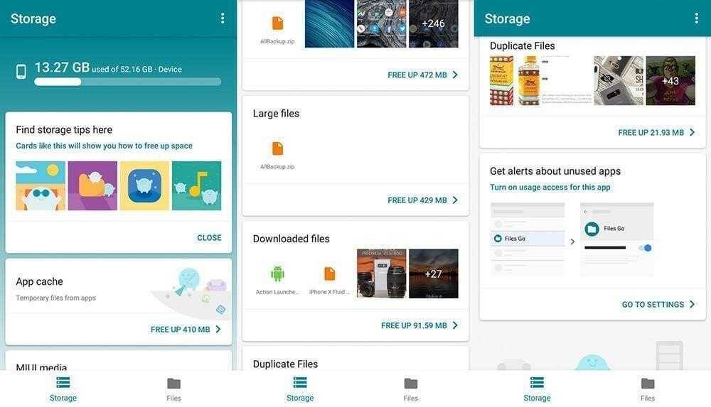 Файловый менеджер Google Android теперь поддерживает USB-накопители 3 Экран менеджера файлов Google Android с использованием USB-накопителя интерфейс и состояние памяти