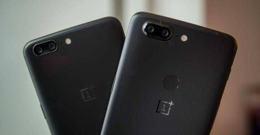 Два смартфона OnePlus 5 и 5T с двойной камерой