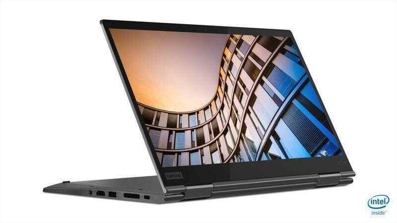 Ноутбук Lenovo ThinkPad X1 Carbon в открытом положении со сгибающимся экраном