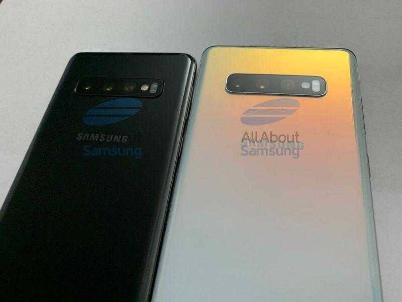 Утекли новые фотографии Samsung Galaxy S10 и S10+ 8 Две задние стороны смартфонов Samsung Galaxy с тремя камерами и логотипами