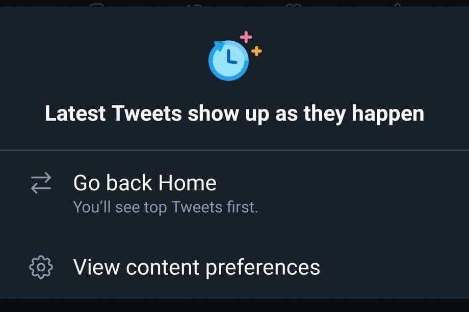 Экран настроек ленты в Twitter на Android версиях