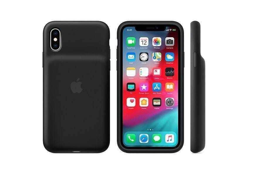 Черный чехол-аккумулятор для iPhone XR сзади и сбоку