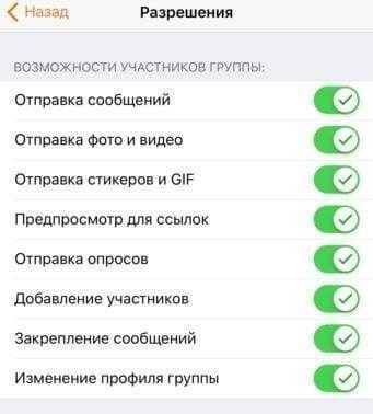 Telegram разрешил админам чатов запрещать отправку стикеров и GIF-ок 3 Настройки разрешений группового чата в Telegram на мобильном устройстве