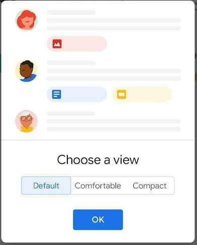 Google обновила дизайн мобильного приложения Gmail 4 Окно выбора вида интерфейса в приложении Gmail для мобильных устройств
