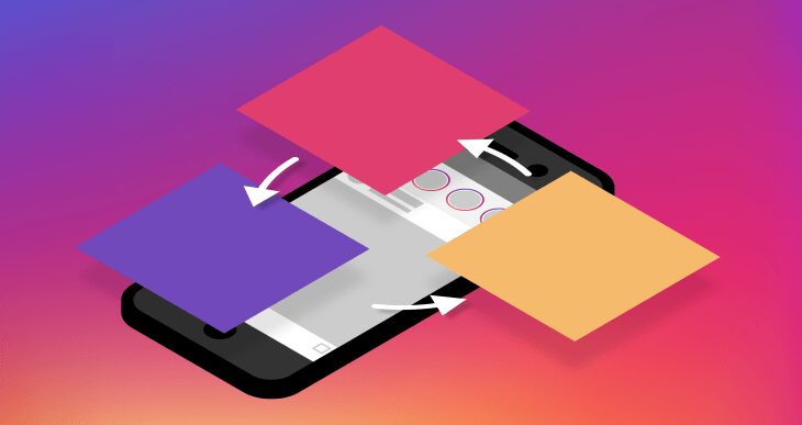 Instagram позволит одновременно постить в несколько аккаунтов 3 Схема интерфейса Instagram* на смартфоне с несколькими аккаунтами