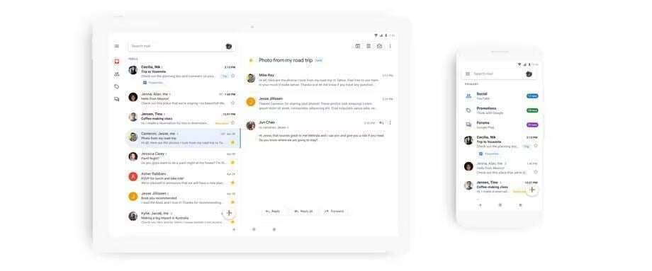 Google обновила дизайн мобильного приложения Gmail 2 Обновленный дизайн мобильного приложения Gmail на смартфоне