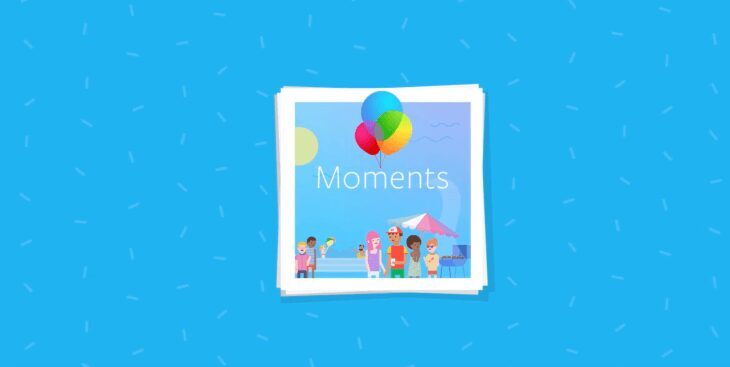 Обложка приложения Moments для фотографий на фоне пляжа