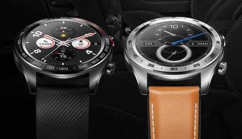 Умные часы Honor Watch Magic на черном и коричневом ремешке