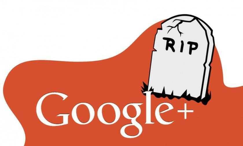 Изображение логотипа Google плюс с крестом и надписью RIP