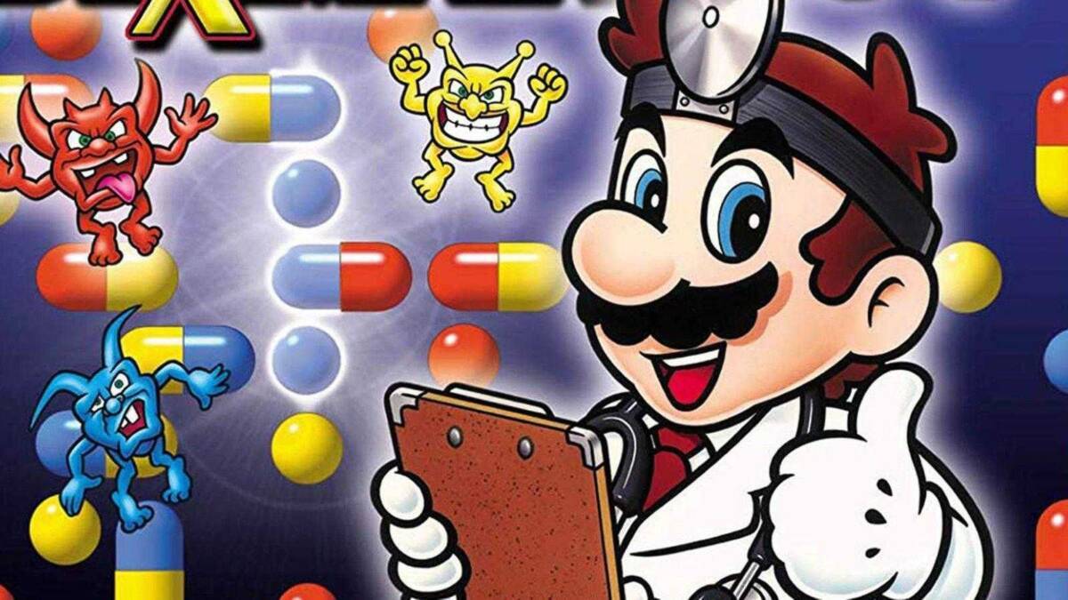 Картинка из игры Dr Mario World для iOS и Android с персонажами и таблетками