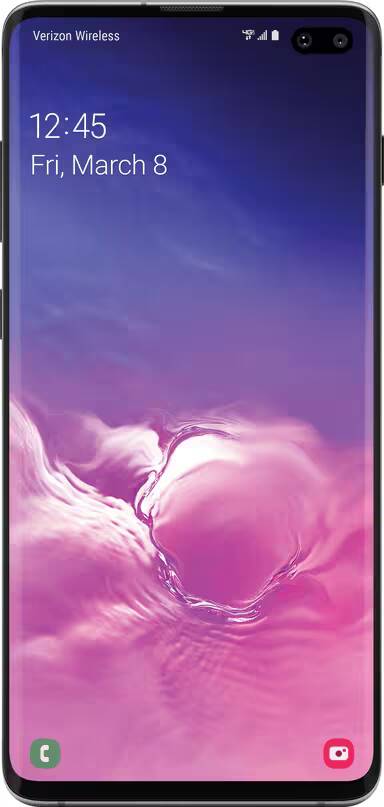 Экран смартфона Samsung Galaxy S10 с отображением даты и времени