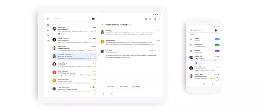 Обновление Gmail с Material design доступно в Google Play 3 phone tablet