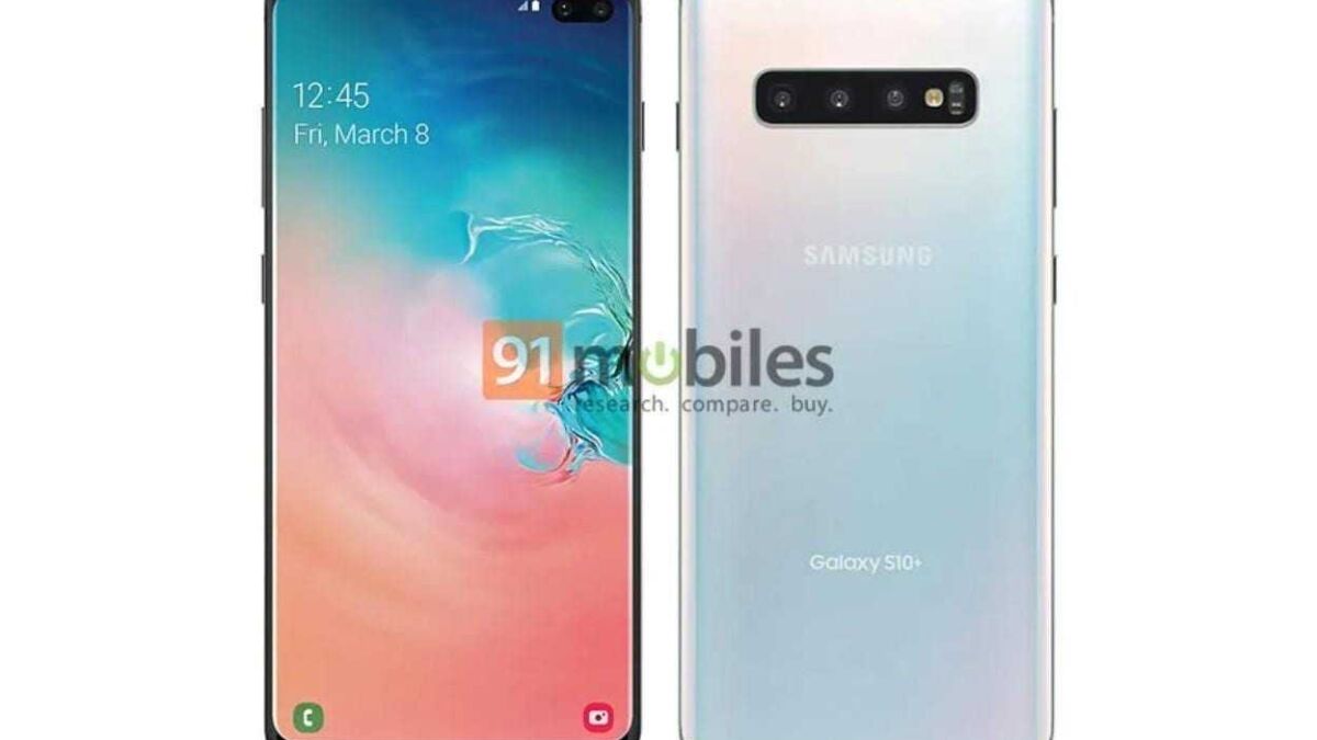 Смартфон Samsung Galaxy S10+ передний и задний вид
