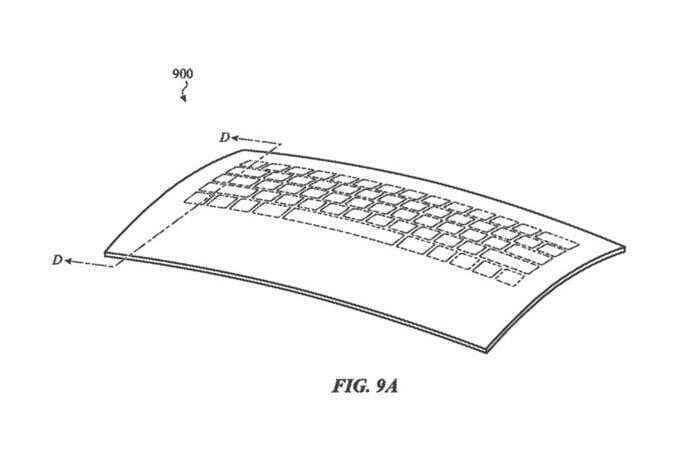 Изогнутая стеклянная клавиатура MacBook с подсветкой и клавишами