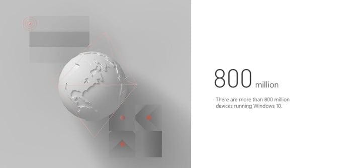 Глобус и графические элементы на фоне о количестве устройств с Windows 10