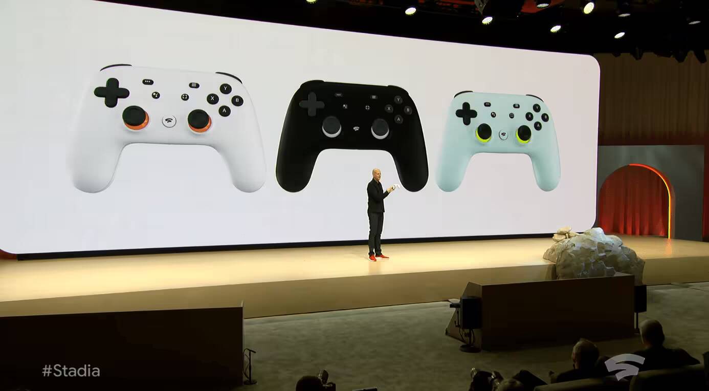 Представление игровых контроллеров для сервиса Stadia на сцене