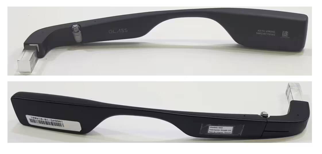 разные углы Google Glass 2 с USB-C и дисплеями