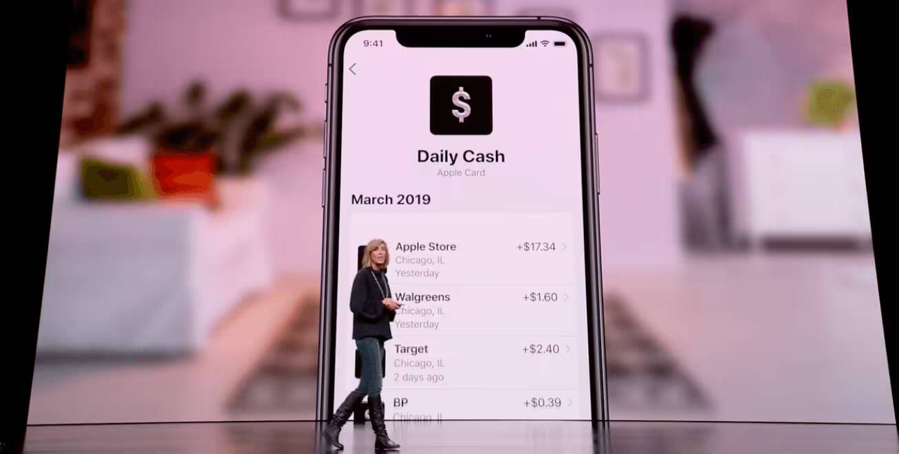 Apple представила виртуальную банковскую карту Apple Card 1 Экран iPhone с интерфейсом Apple Card и транзакциями