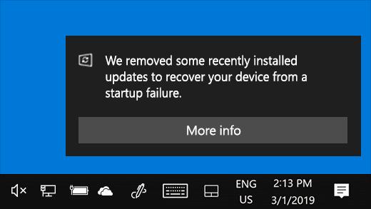 windows update uninstalled