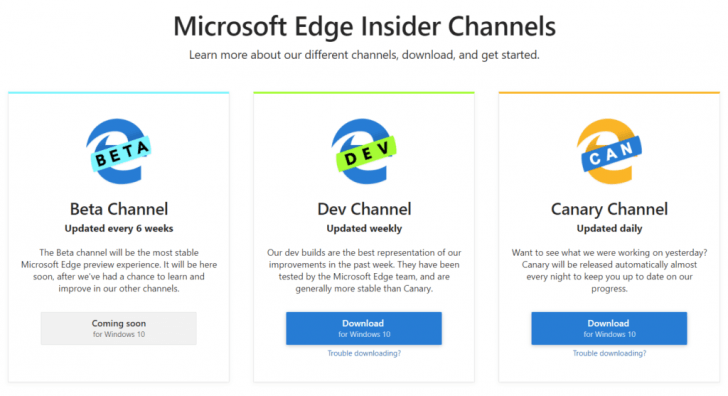 Microsoft выпустила первую сборку браузера Edge на базе Chromium 3 ap resize