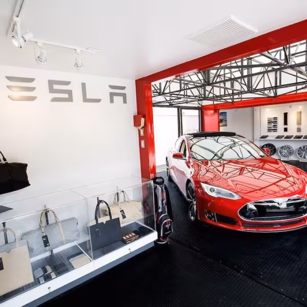 tesla pop up store