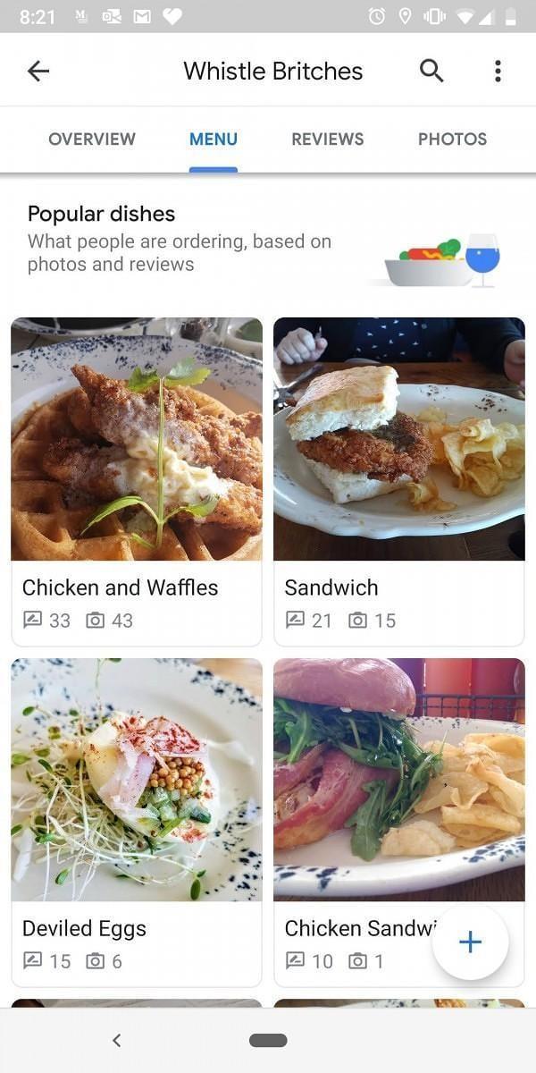 google maps favourite dish