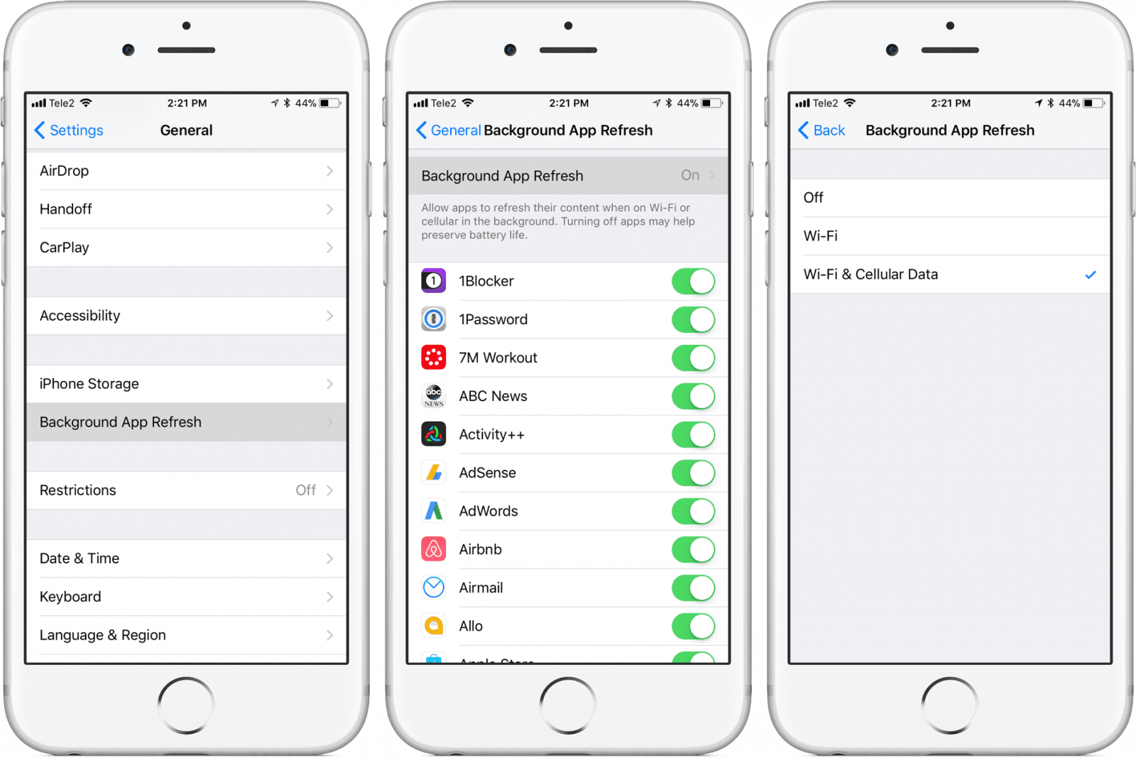 ios 11 settings general background app refresh