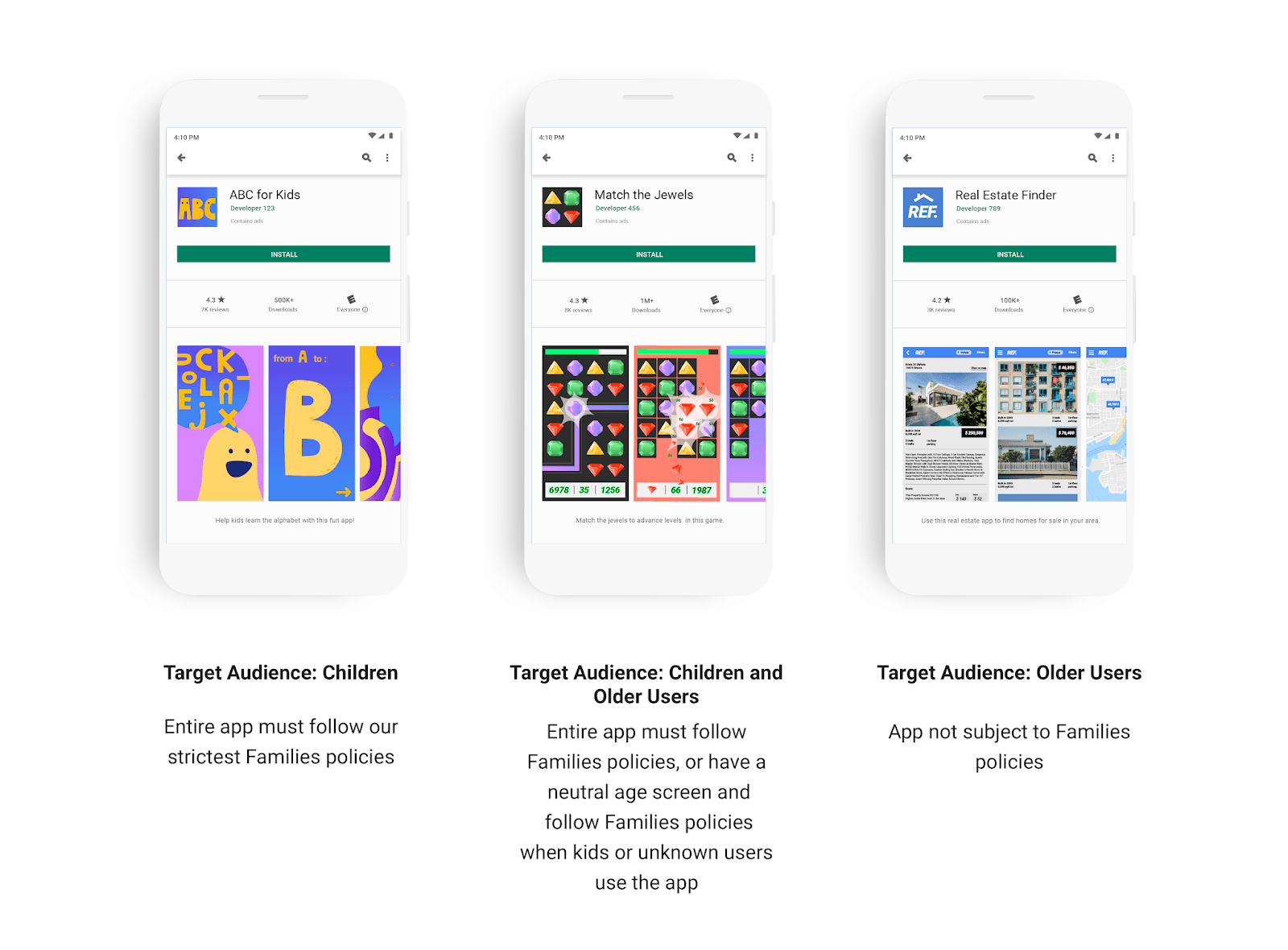 Google ввела новую политику Play Store относительно приложений для детей 5 phones grouped v2