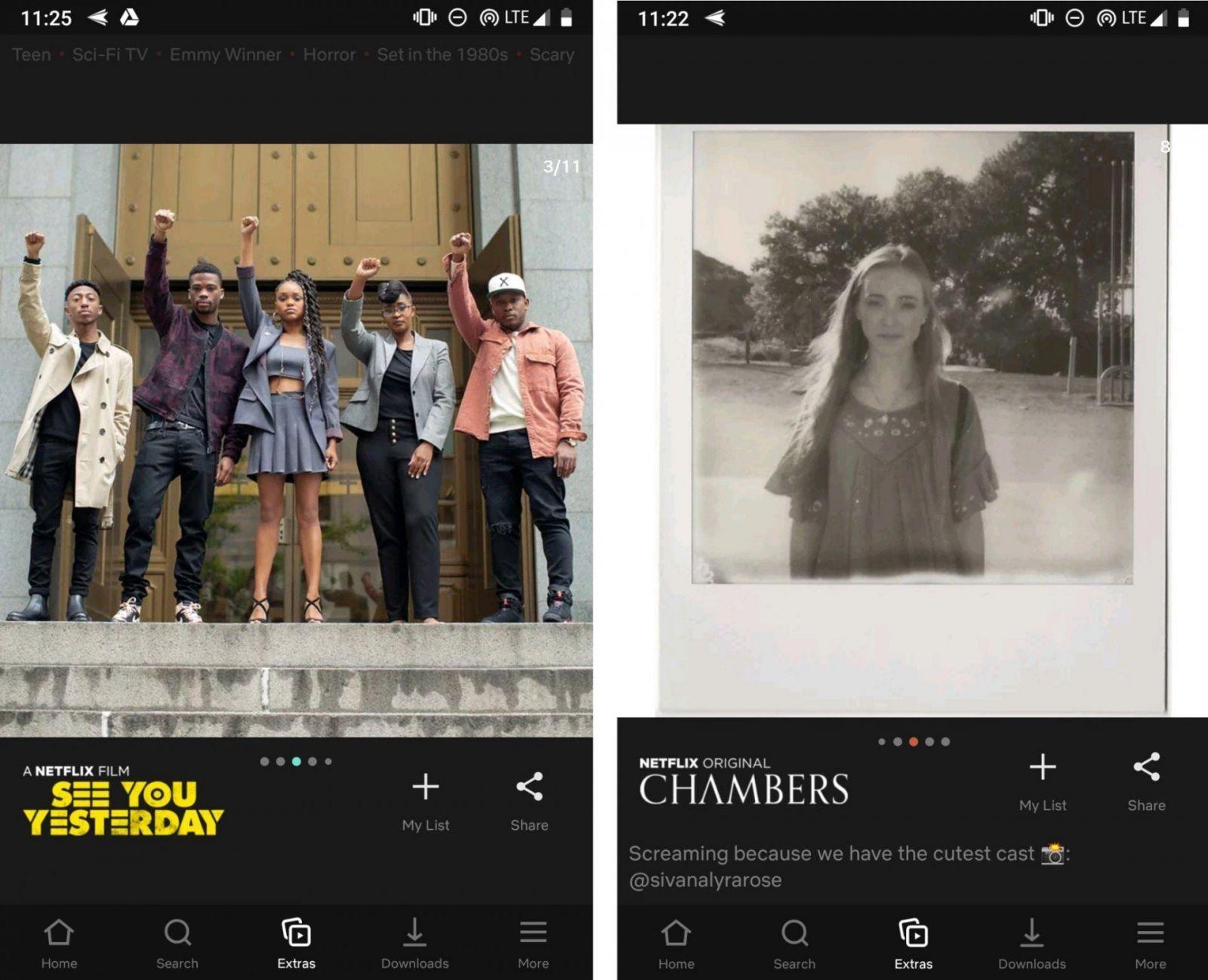 Мобильное приложение Netflix протестирует вертикальную прокрутку в стиле Instagram 3 netflix extras feed 1