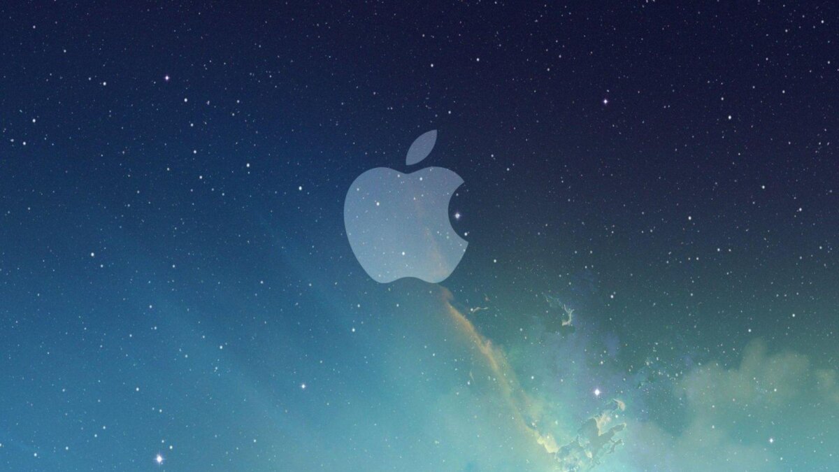 apple logo galaxy wallpaper