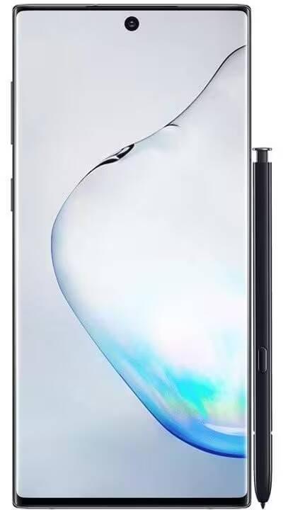 Смартфон Samsung Galaxy Note 10 с дисплеем и стилусом сбоку