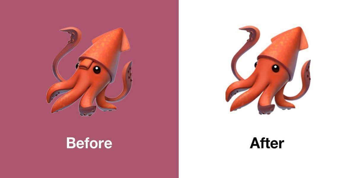emojipedia apple ios 13.1 emoji changelog comparison squid