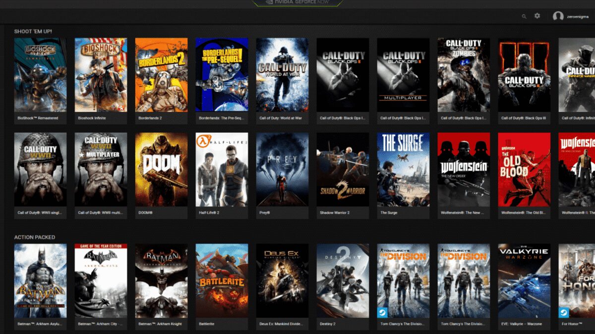 geforce now library