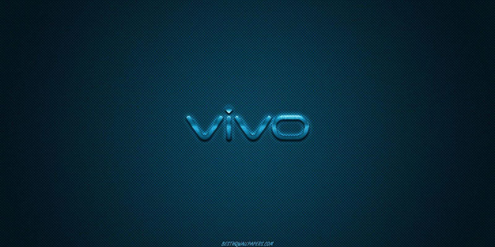 vivo logo blue shiny logo vivo metal emblem wallpaper for vivo smartphones blue carbon fiber texture 1