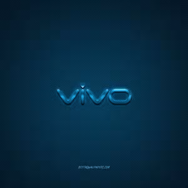 vivo logo blue shiny logo vivo metal emblem wallpaper for vivo smartphones blue carbon fiber texture 1