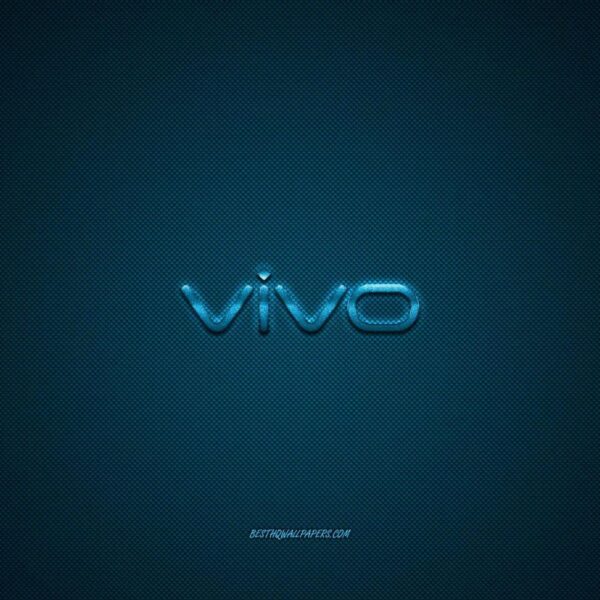 vivo logo blue shiny logo vivo metal emblem wallpaper for vivo smartphones blue carbon fiber texture 1