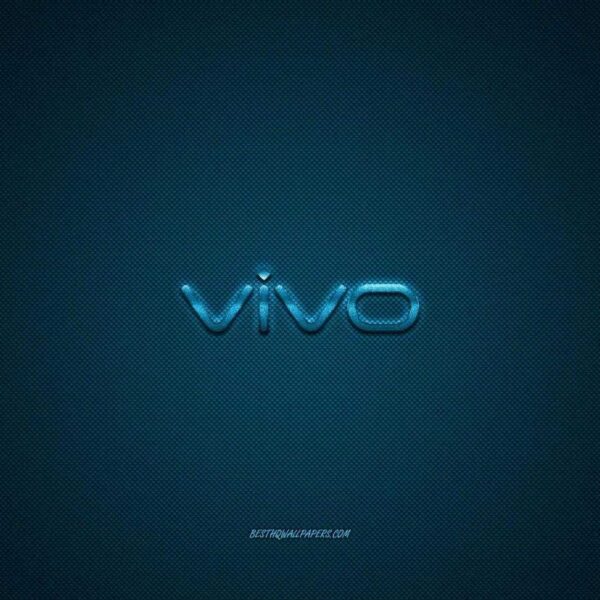 vivo logo blue shiny logo vivo metal emblem wallpaper for vivo smartphones blue carbon fiber texture