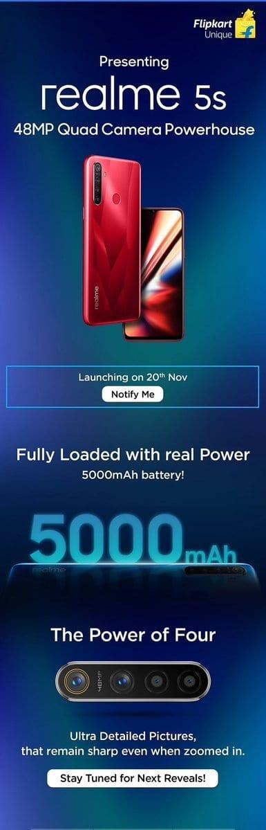 Realme опубликовала официальный тизер смартфона Realme 5s 5 2019 11 15 10 27 43