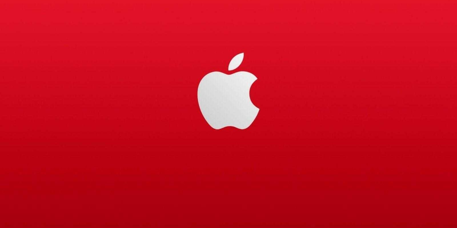 apple logo red background minimalism stylish apple art scaled 1