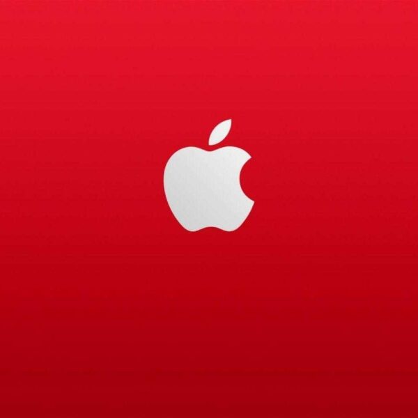 apple logo red background minimalism stylish apple art scaled 1
