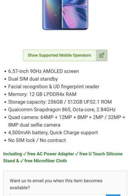 Рассекречены характеристики и цена смартфона Xiaomi Mi10 4 xiaomi mi 10 specs and pricing leak 1 447x1030 1