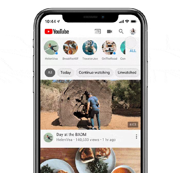 В YouTube для iOS появятся "Непросмотренные" видео и другие фильтры 3 youtube subscriptions filters