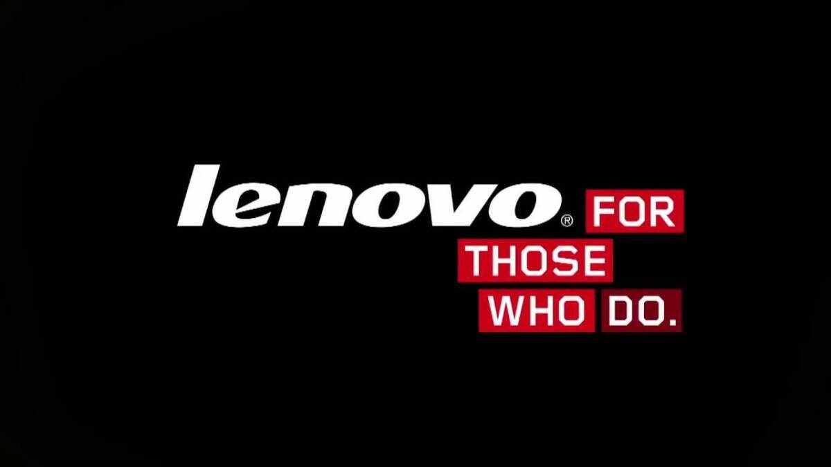 Логотип Lenovo с надписью FOR THOSE WHO DO на черном фоне
