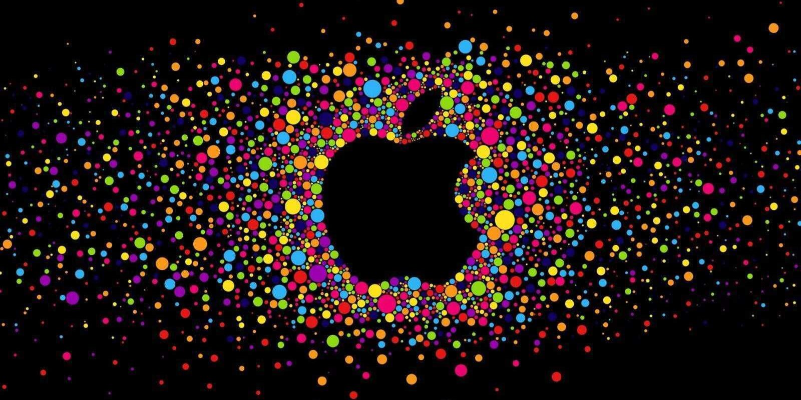 15 159256 colorful circles with black background and apple logo