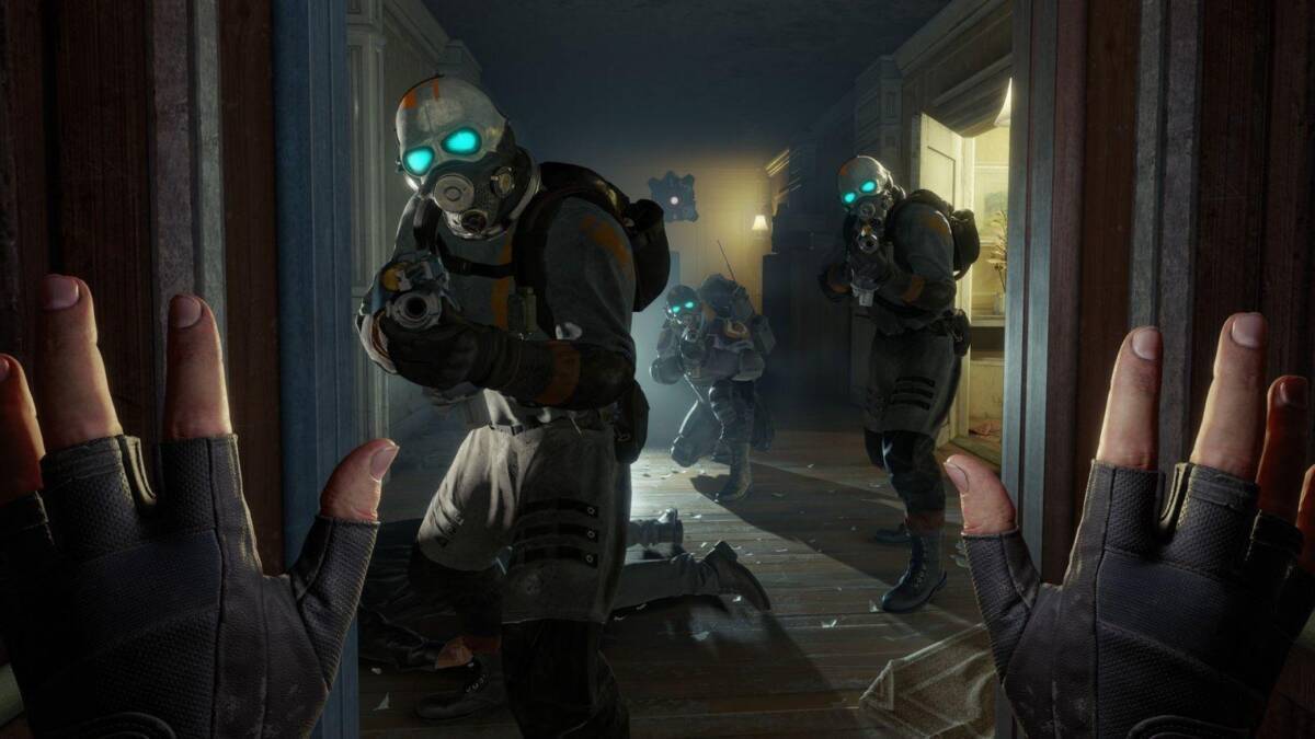Для Half Life Alyx выпустили мод с которым можно пройти игру без VR-шлема 3 Два бойца с респираторами и ночными видами в помещении
