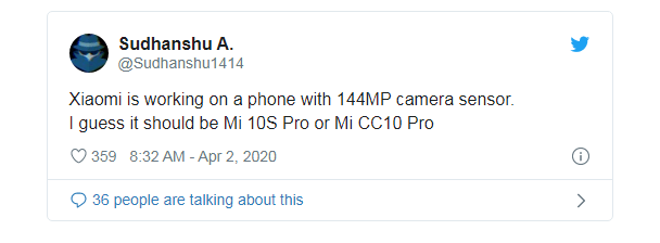 Xiaomi работает над смартфоном с камерой имеющей 144 MP 5 Xiaomi работает над 144-мегапиксельной камерой для смартфонов